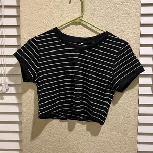 Striped crop t shirt